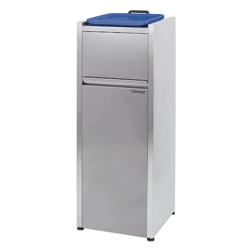 Vente Flash Poubelle Snack Professionnelle En Inox 110 Litres Avec Chariot Mobile