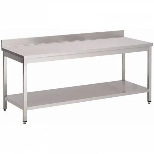 Acheter Direct Table inox 1000x700mm avec dosseret et étagère basse Gastro M