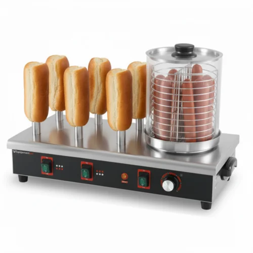 Prix Bas Machine à Hot dog professionnelle 6 plots chauffants - 750 W