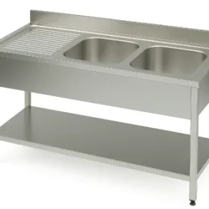Vente Flash Plonge inox avec étagère - 1800x700 - PV Lab PL1872BGEC