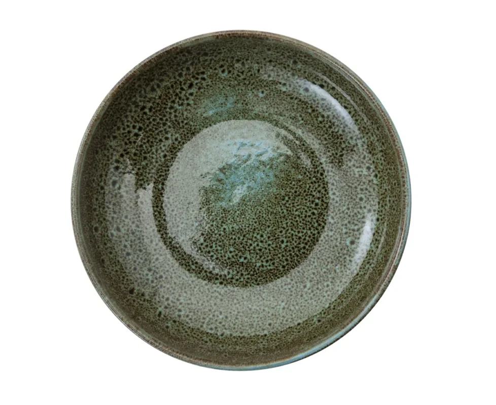 Assiette creuse rond vert grès émaillé Ø 22 cm Sky Pro.mundi Bon Plan