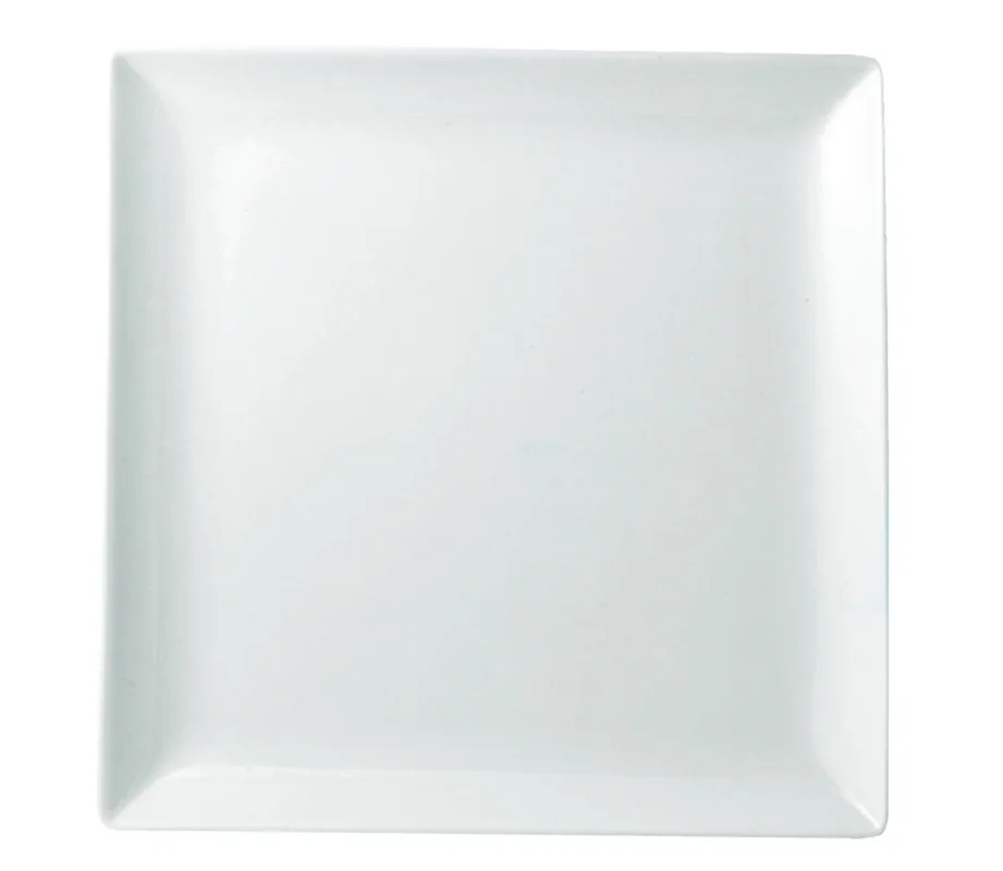 Soldes Assiette plate carré blanc porcelaine vitrifiée 13x13 cm Edina Pro.mundi