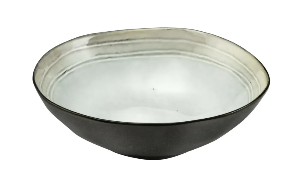 Nouvelle Collection Assiette creuse rond nacre grès émaillé Ø 19,5 cm Shadow Medard De Noblat