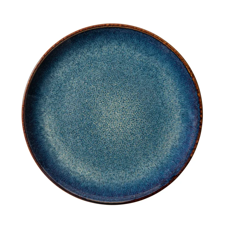 Assiette coupe plate rond bleu foncé porcelaine Ø 24 cm Seablue Accolade Haute Qualité