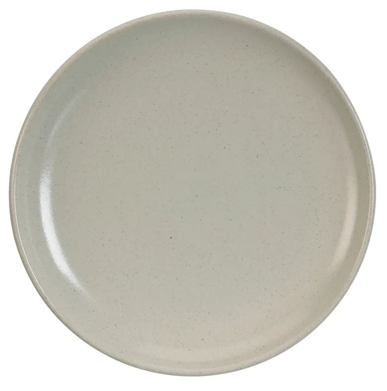 Assiette plate rond écru grès émaillé Ø 24 cm Gres Couleur Pro.mundi Authentique
