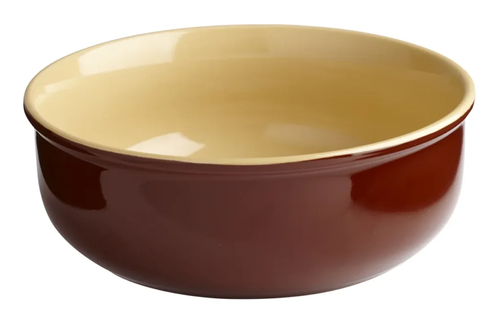 Plat à cassoulet rond brun grès émaillé Ø 18 cm Pro.mundi Retour Gratuit