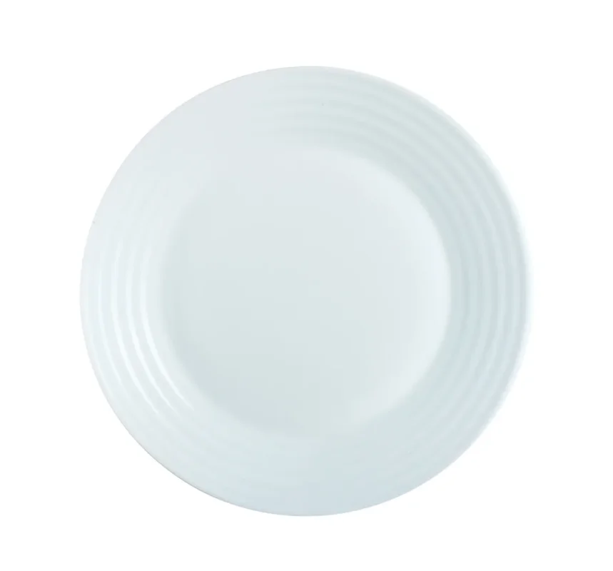 Pas Cher Assiette plate rond blanc verre opal Ø 19 cm Stairo Arcoroc