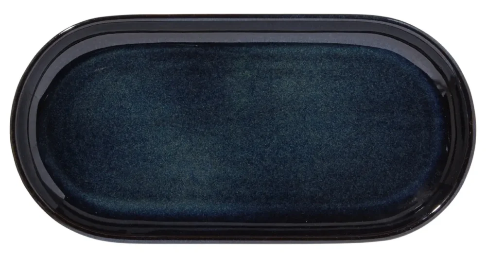 Affaire À Saisir Assiette à burger rectangulaire bleu grès émaillé 29x14 cm Gres Couleur Pro.mundi