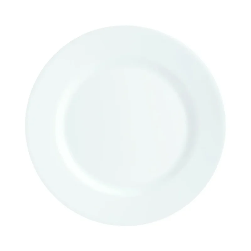 Satisfait Ou Remboursé Assiette plate rond blanc verre opal Ø 22,5 cm Nova Aquitania Arcoroc