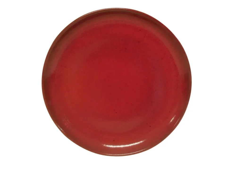 Assiette plate rond rouge grès émaillé Ø 27 cm Gres Couleur Pro.mundi Haute Qualité