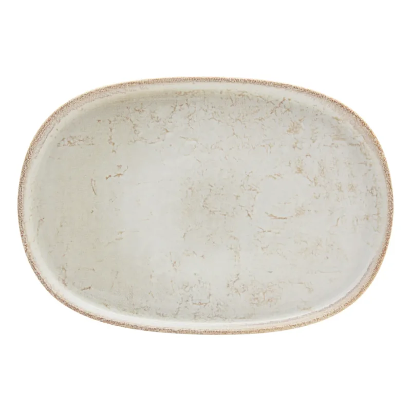 Assiette ovale beige grès émaillé 33x22,5 cm Sand Accolade Expédition Rapide