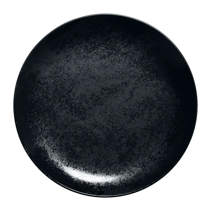 Offre Spéciale Assiette coupe plate rond noir porcelaine vitrifiée Ø 24 cm Karbon Rak