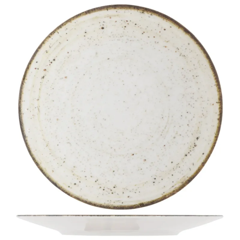 Dernière Chance Assiette coupe rond beige porcelaine Ø 16 cm Lunéa Pro.mundi
