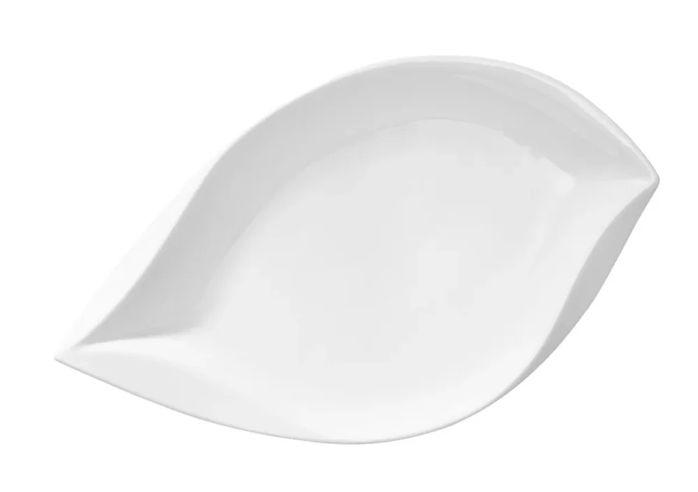 Assiette plate ovale blanc porcelaine 19x11 cm Folia Pro.mundi Vente Directe