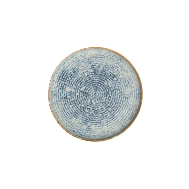 Meilleur Choix Assiette plate rond bleu grès émaillé Ø 28 cm Ice Accolade