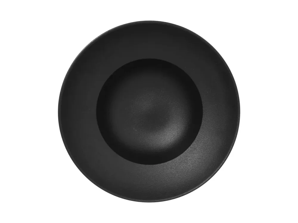 Bon Plan Assiette extra creuse rond noir porcelaine vitrifiée Neo Fusion Rak