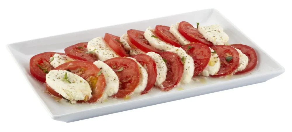 Prix Promo Assiette plate rectangulaire blanc porcelaine vitrifiée 33x18 cm Edina Pro.mundi