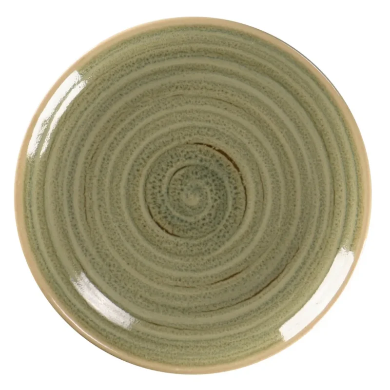 Authentique Assiette coupe plate rond Emerald porcelaine vitrifiée Ø 15 cm Rakstone Spot Rak