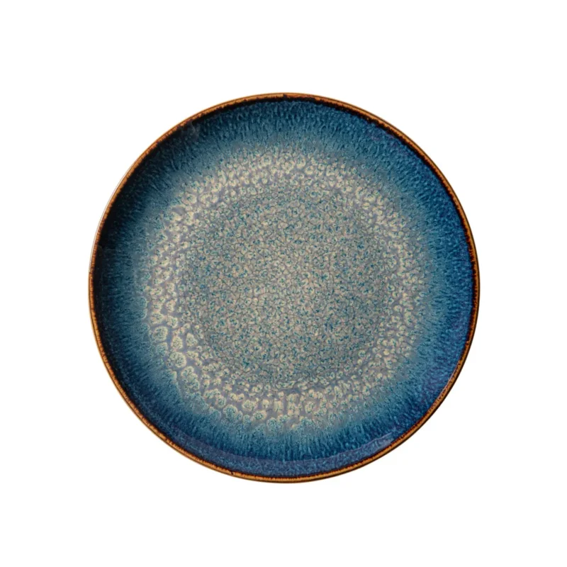 Paiement Sécurisé Assiette coupe plate rond bleu foncé porcelaine Ø 21 cm Seablue Accolade