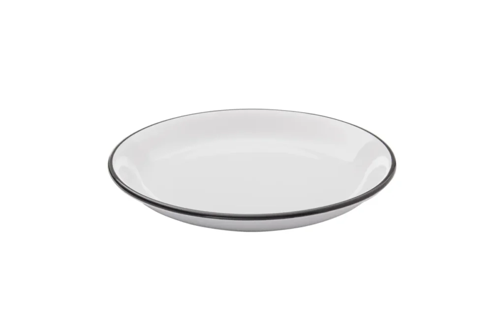 Assiette coupe plate rond blanc grès émaillé Ø 20,5 cm Bistrot Pro.mundi Bon Marché