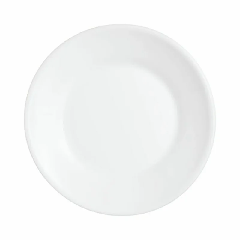 Satisfait Ou Remboursé Assiette plate rond blanc verre opal Ø 23,5 cm Restaurant Arcoroc