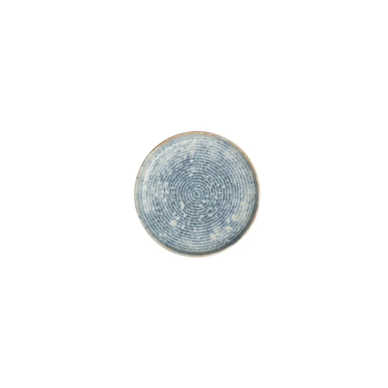 Assiette plate rond bleu grès émaillé Ø 17 cm Ice Accolade Solde