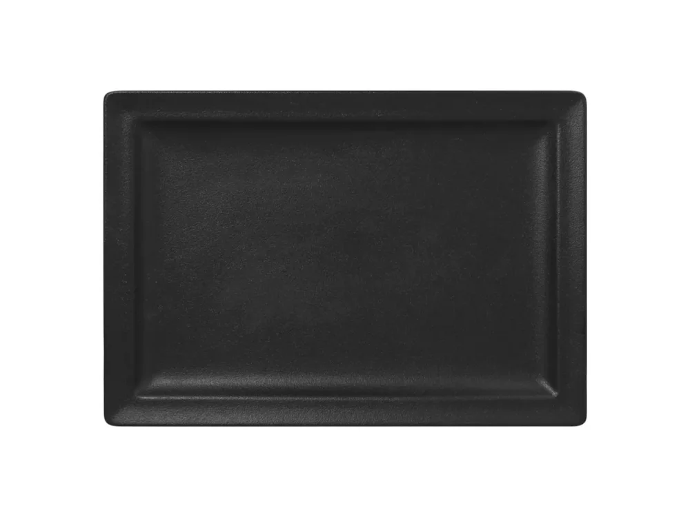 Livraison Express Assiette plate rectangulaire noir porcelaine vitrifiée 33,6x23,2 cm Neo Fusion Rak