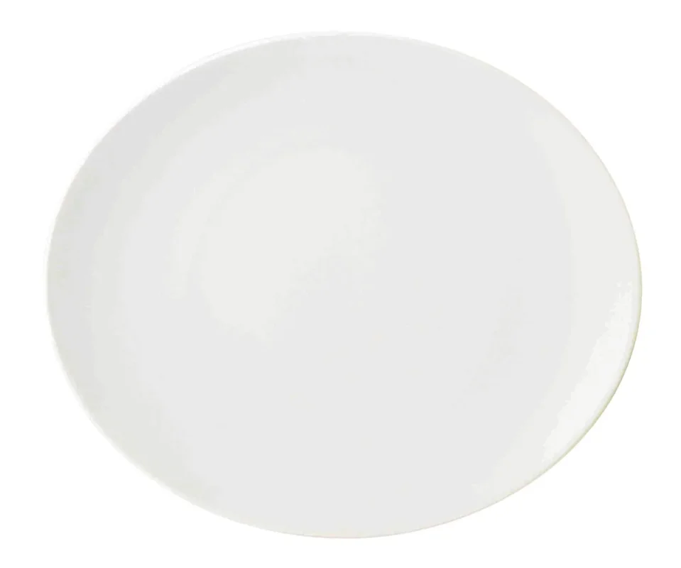 Assiette à steak ovale blanc porcelaine vitrifiée 30x25,5 cm Pro.mundi Livraison Express