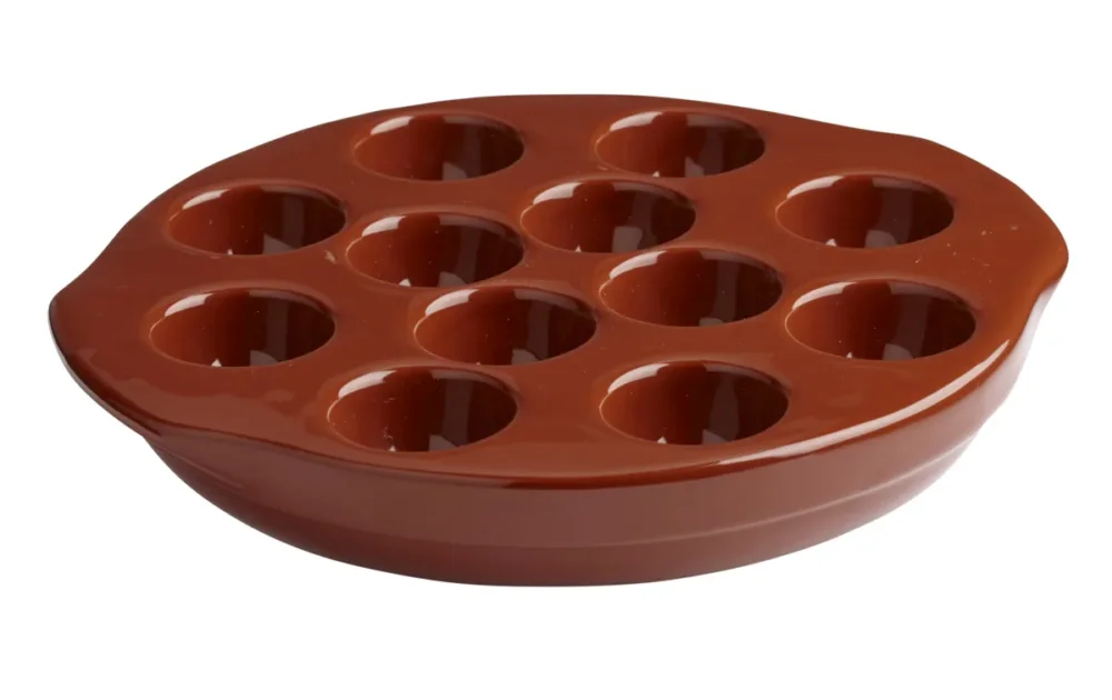 Offre Exclusive Plat à escargots rond brun grès émaillé Ø 20 cm Pro.mundi