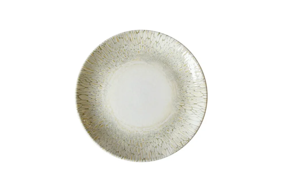 Assiette coupe beige porcelaine vitrifiée Ø 23 cm Butterfly Dudson Promotion