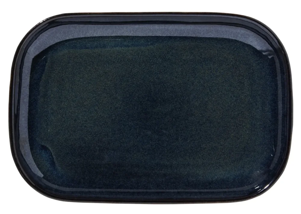 Assiette à steak rectangulaire bleu grès émaillé 29x19,5 cm Gres Couleur Pro.mundi Must-Have