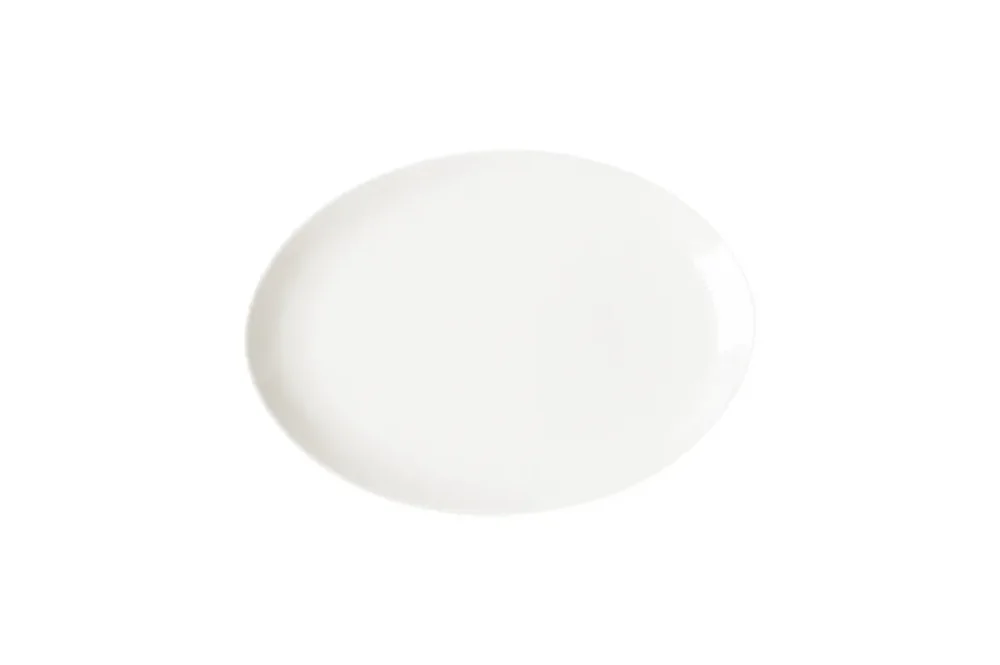 Plat ovale ivoire porcelaine vitrifiée 36x27 cm Nano Rak Haute Qualité