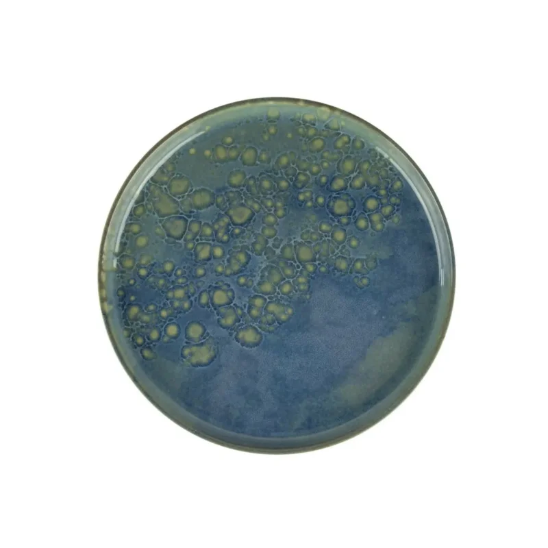 Commander Maintenant Assiette plate rond bleu grès émaillé Ø 17 cm Magic Accolade