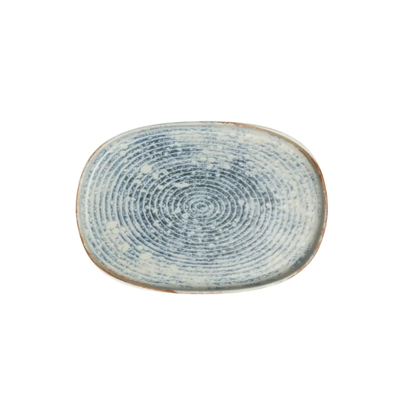 Assiette ovale bleu grès émaillé 33x22,5 cm Ice Accolade Acheter Direct
