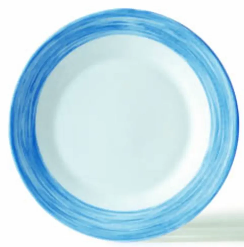 Assiette creuse rond bleu verre opal Ø 22,5 cm Brush Arcoroc Prix Réduit