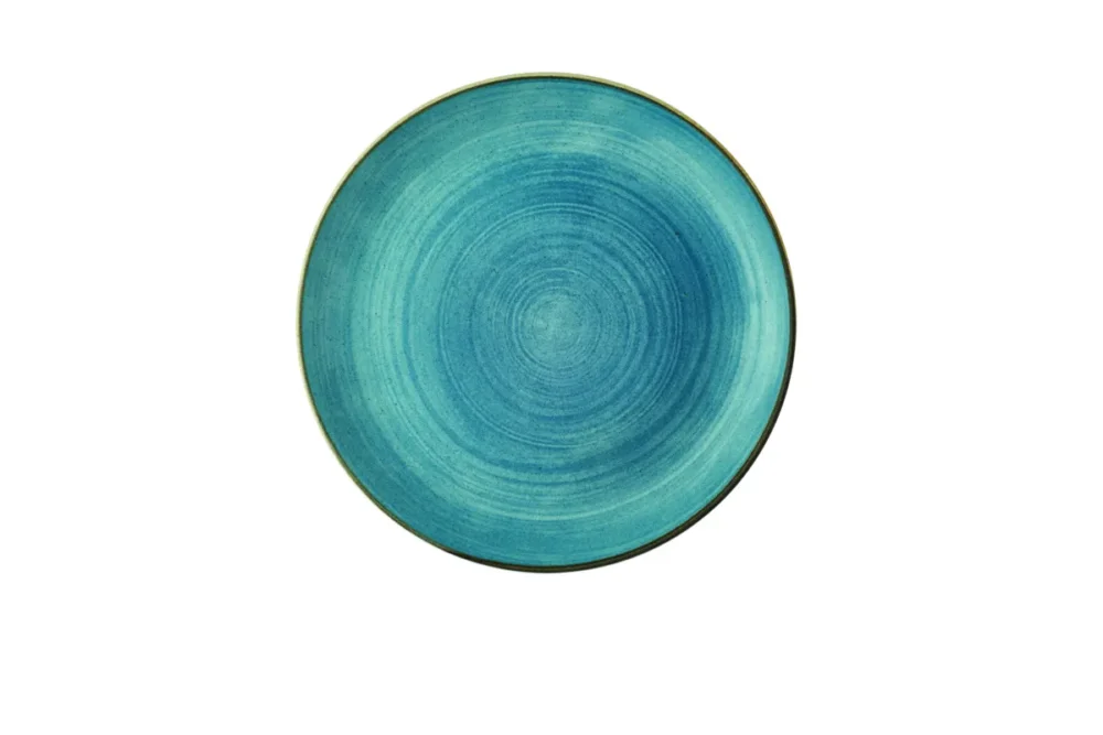 Livraison Express Assiette coupe rond Raw Teal porcelaine vitrifiée Ø 28,8 cm Stonecast Raw Churchill