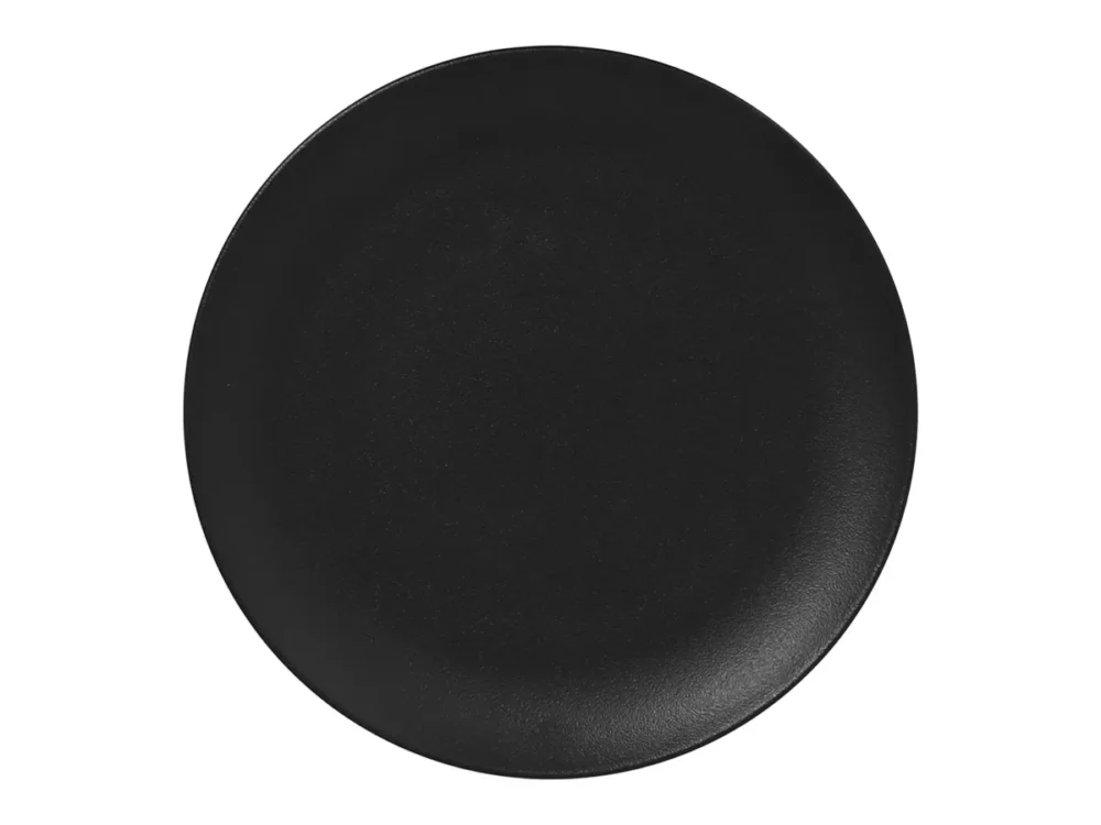 Pas Cher Assiette plate rond noir volcano porcelaine vitrifiée Ø 24 cm Neo Fusion Rak