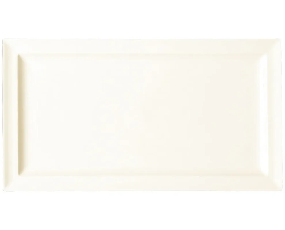 Prix Choc Assiette plate rectangulaire ivoire porcelaine vitrifiée 38x21 cm Classic Gourmet Rak