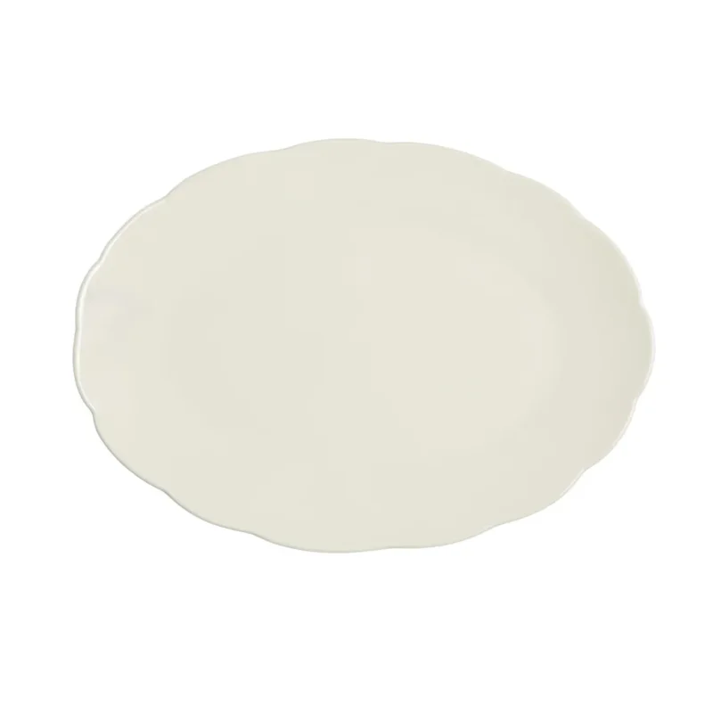 Assiette coupe ovale blanc porcelaine 31,7x22,8 cm Sérafine Pro.mundi Haute Qualité