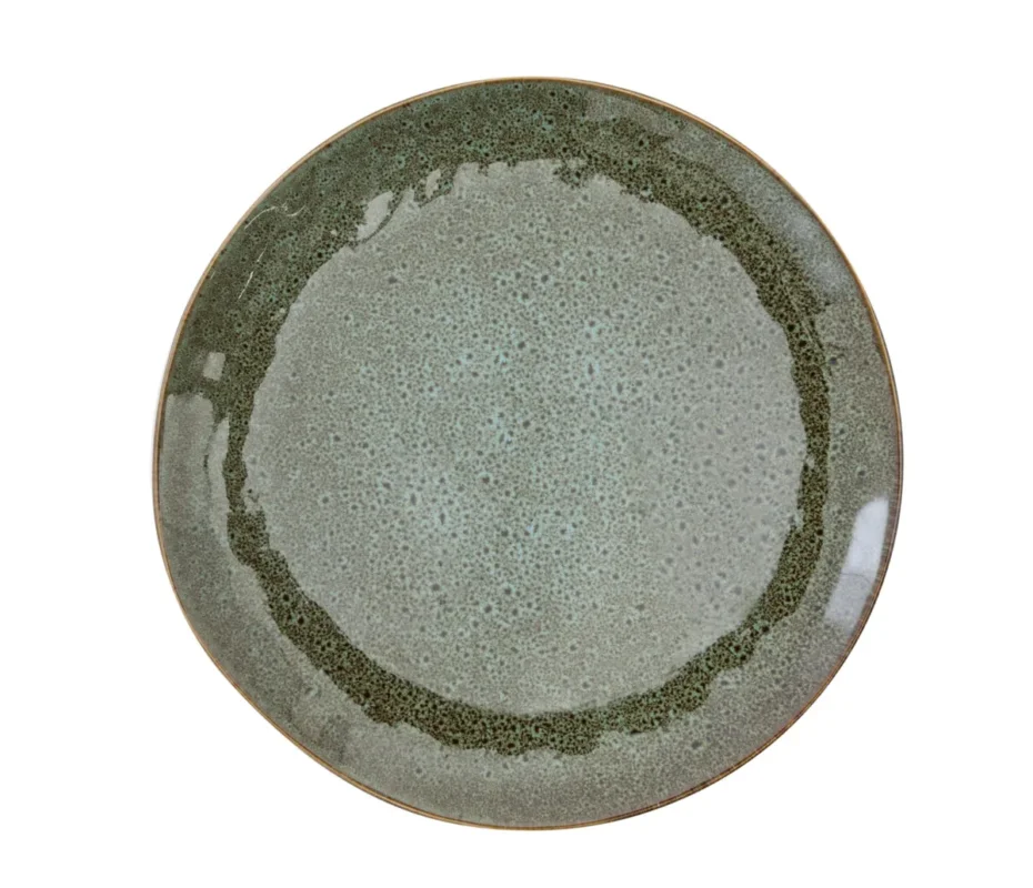 Assiette plate rond vert grès émaillé Ø 24 cm Sky Pro.mundi Must-Have