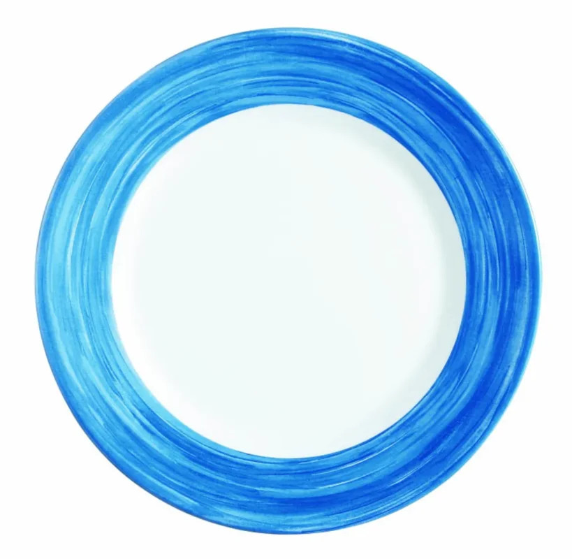 Assiette plate rond bleu verre opal Ø 15,5 cm Brush Arcoroc Jusqu’à Épuisement Des Stocks