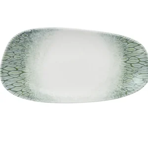 Achat Immédiat Assiette vert porcelaine 30x15 cm Butterfly Dudson