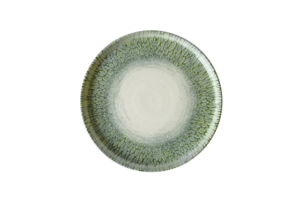 Assiette à bord droit vert porcelaine vitrifiée Ø 21 cm Butterfly Dudson Vente Flash