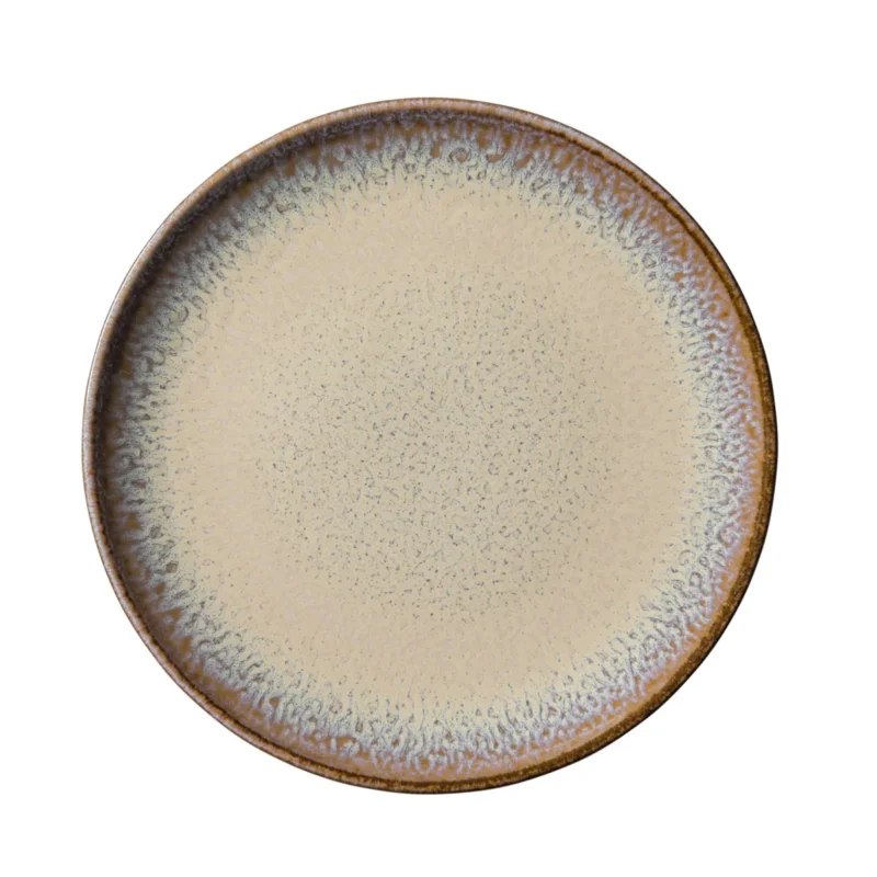 Livraison Gratuite Assiette coupe plate rond beige porcelaine Ø 24 cm Savanna Accolade