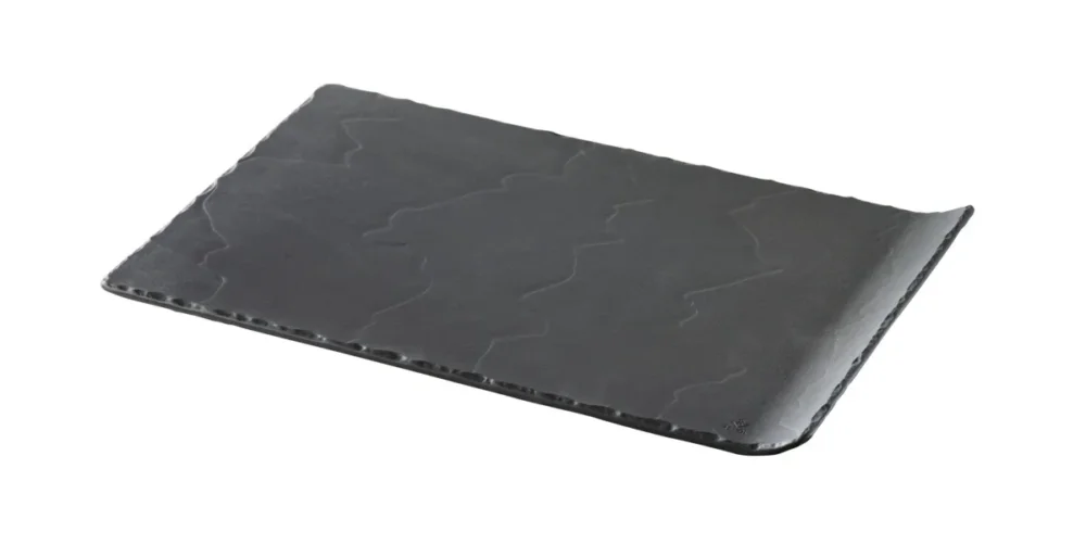 Acheter En Ligne Assiette plate rectangulaire noir porcelaine culinaire 33,2x20 cm Basalt Revol