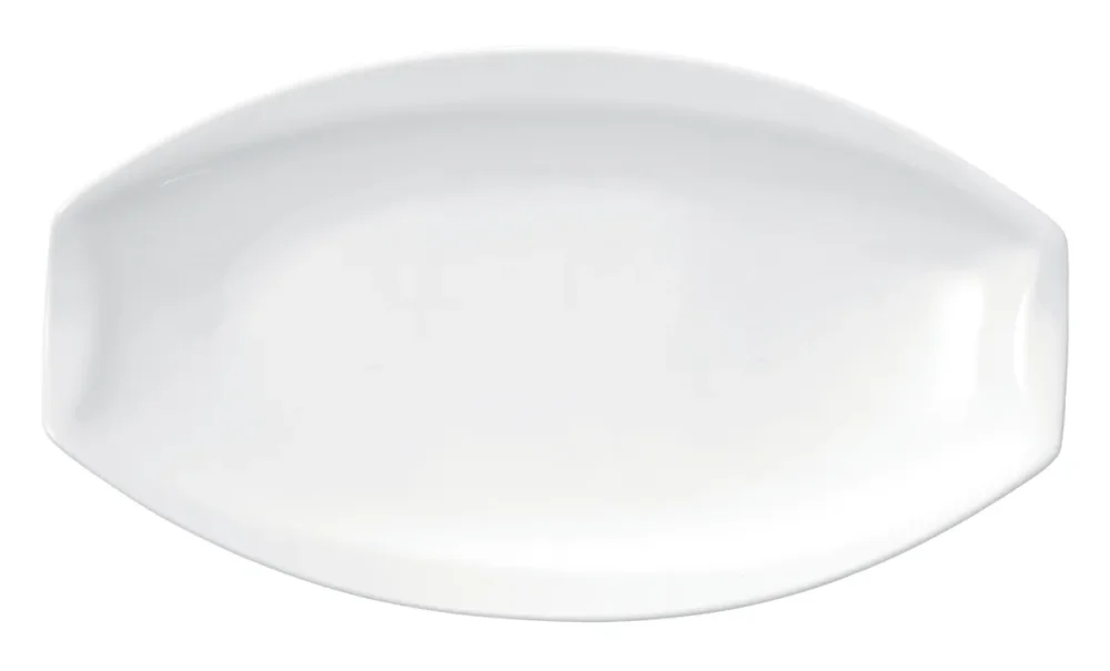 Assiette plate ovale blanc porcelaine 31x18 cm Matcha Pro.mundi Bon Marché