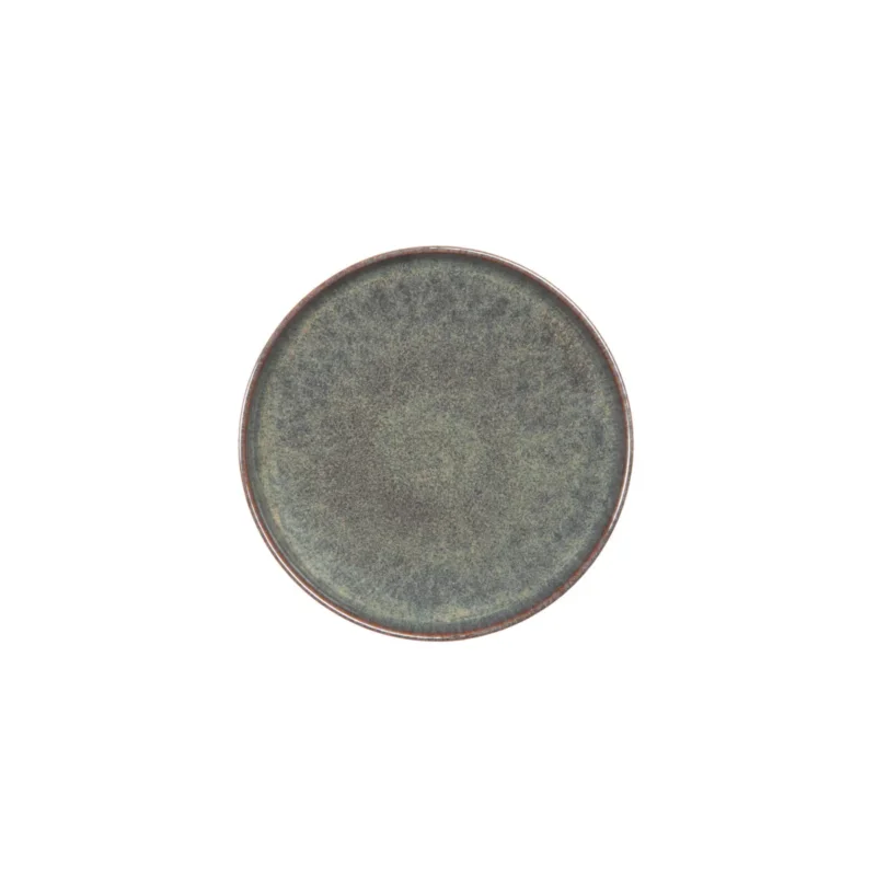 Assiette plate rond Marron Bleu grès émaillé Ø 22 cm Amber Accolade Meilleur Prix