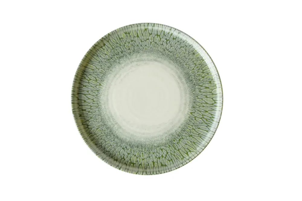 Nouvel Arrivage Assiette à bord droit vert porcelaine vitrifiée Ø 26 cm Butterfly Dudson