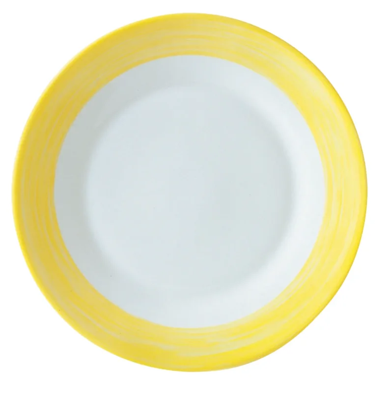Jusqu’à Épuisement Des Stocks Assiette plate rond jaune verre opal Ø 15,5 cm Brush Arcoroc