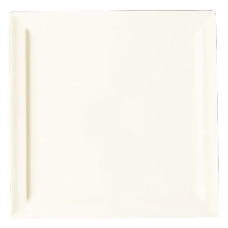 Assiette plate carré ivoire porcelaine vitrifiée 27x27 cm Classic Gourmet Rak Vente Flash